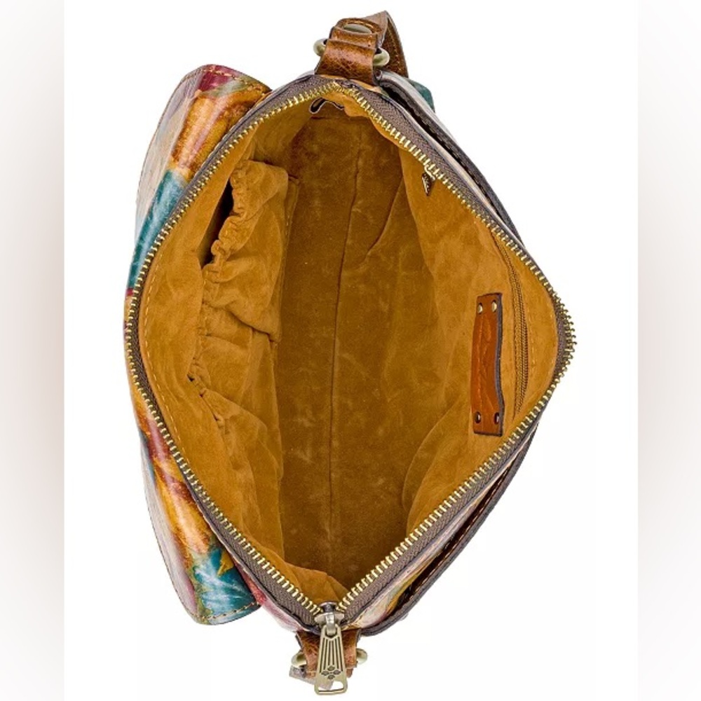 Patricia Nash Fresco Bouquet Avellino Crossbody 100% Italian Leather Floral - Picture 2 of 11